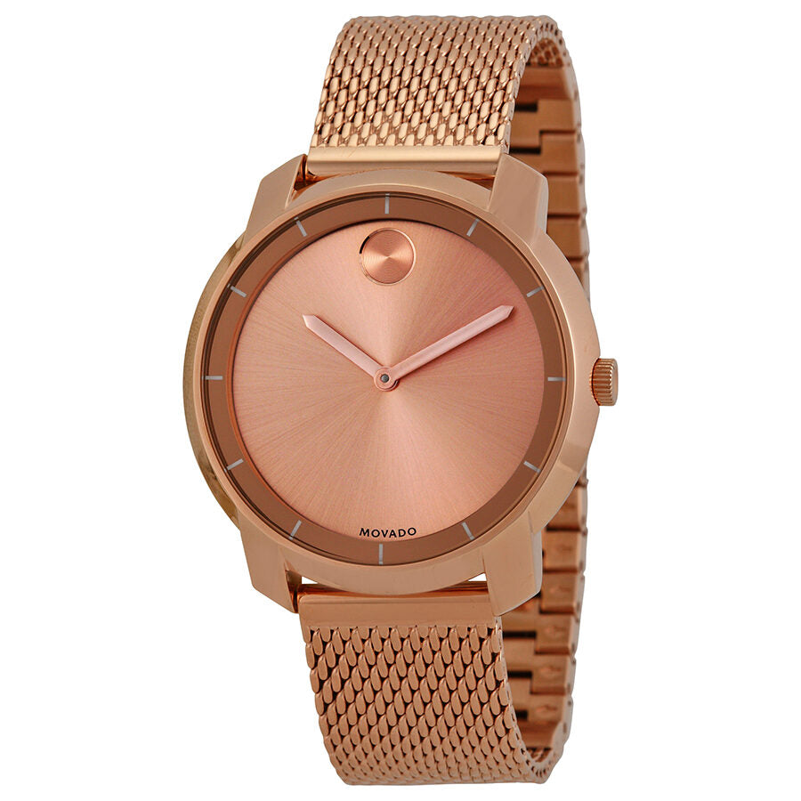 Movado Bold Rose Dial Rose Gold Ion plated Ladies Watch 3600243 Watches of America