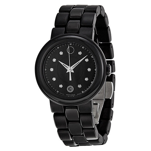 Movado black ceramic watch hotsell