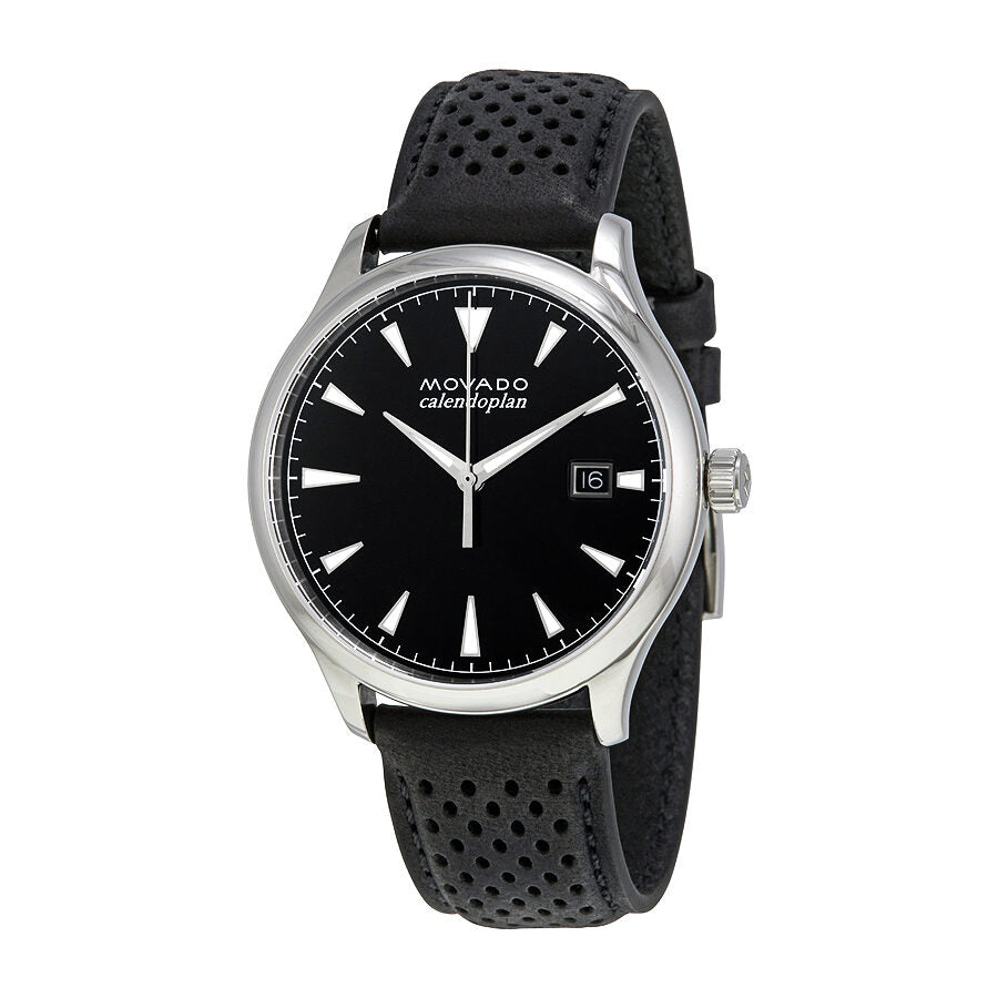 Movado heritage black dial men's watch clearance