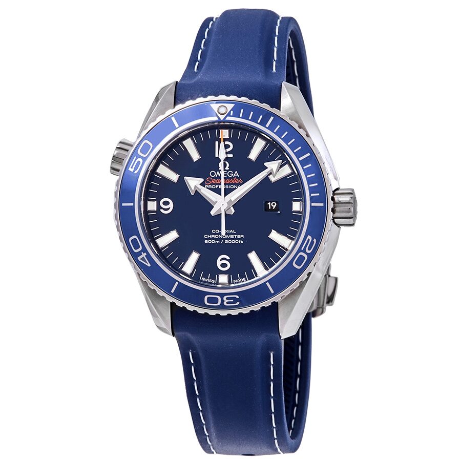 Omega Planet Ocean Co-Axial Blue Dial Mid-size Titanium Watch 