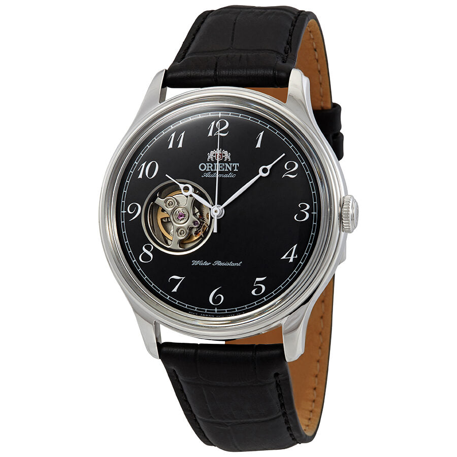 Reloj Orient Open Heart autom tico con esfera negra para hombre RA