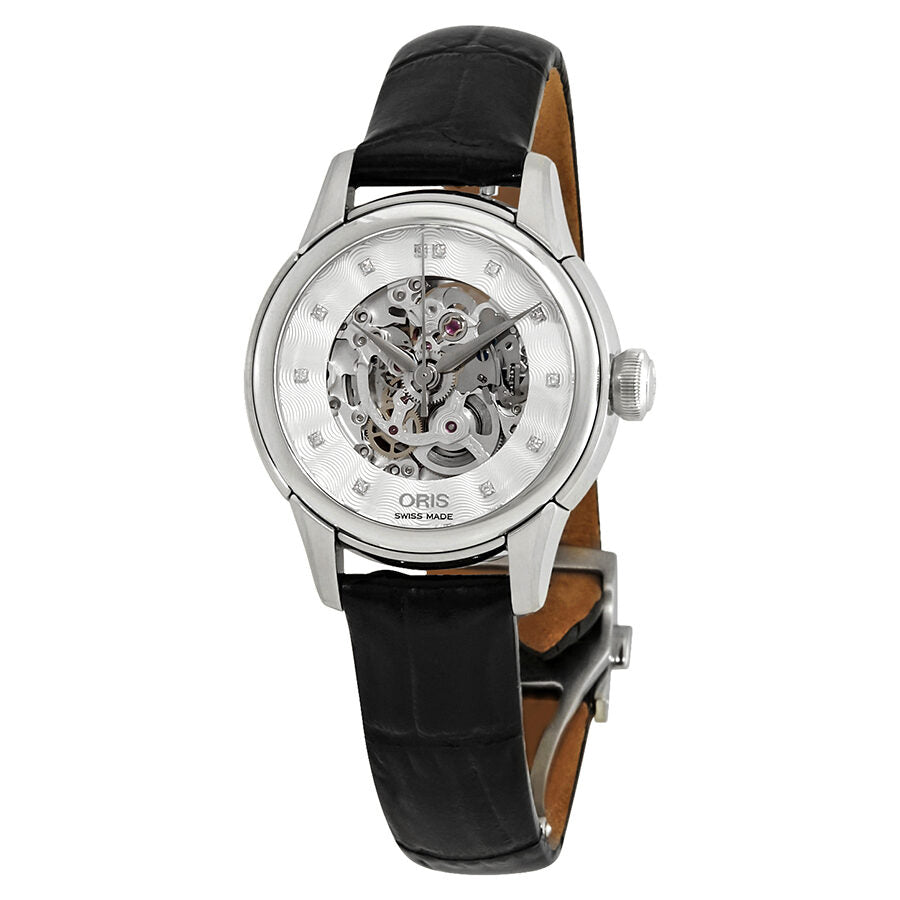 Oris Artelier Skeleton Dial Automatic Ladies Leather Watch 560-7687-4019LS  01 560 7687 4019-07 5 14 60FC – Watches of America