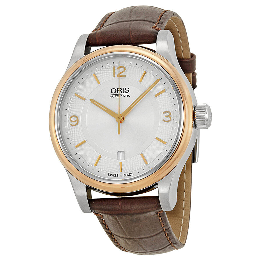 Oris Classic Date Silver Dial Brown Leather Men s Watch 733 7594 4331LS 01 733 7594 4331 07 5 20 12 Watches of America