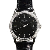Patek Philippe Calatrava Automatic Diamond Black Dial Men's Watch #5297G-001 - Watches of America