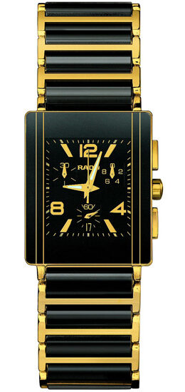 Rado Integral Chronograph 18kt oro amarillo negro cerámica reloj