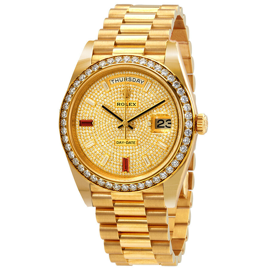 Rolex yellow gold president day date 40 on sale diamonds