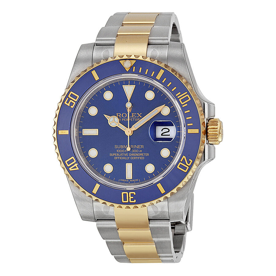 Rolex Submariner Blue Dial Stainless Steel and 18K Yellow Gold Bracelet Automatic Men s Watch 116613BLSO 116613LB Watches of America