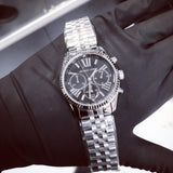 Michael Kors Chronograph Black Dial Silver Unisex Watch MK5708 - Watches of America #4