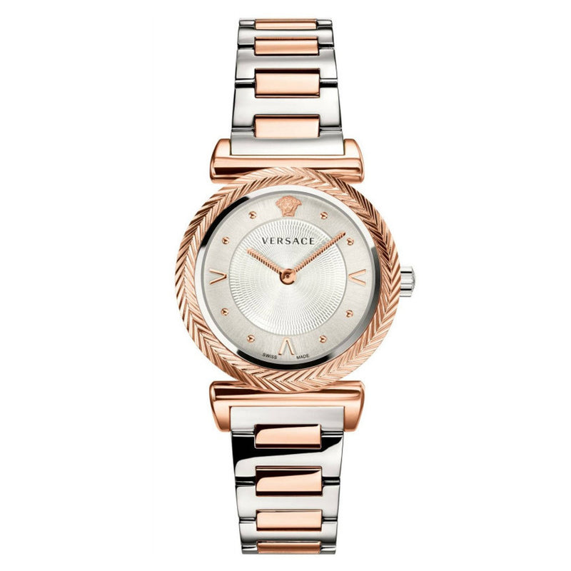 Versace V- Motif Quartz Silver Dial Ladies Watch VERE00718