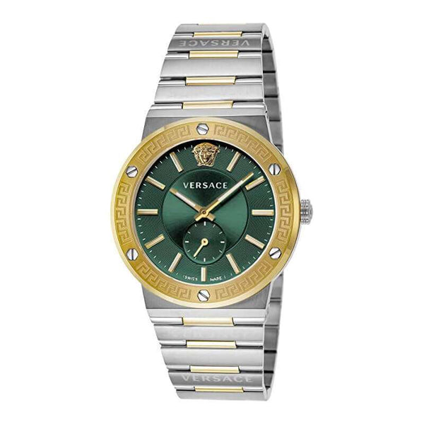 Versace Greca Silver Green Dial Men's Watch VEVI00420