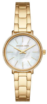 Michael Kors Quartz Mother of Pearl White Dial Gold Steel Strap Watch For Women - MK1065 mk1065 - Image 1