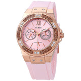 Guess Limelight Crystal Pink Dial Rosa Silicona Ladies Watch W1053L3