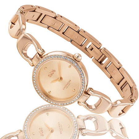 Coach Park Reloj de cuarzo con esfera rosa y cristal para mujer 14503172