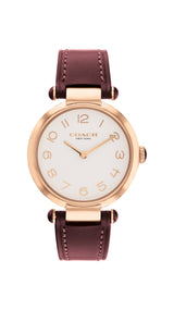 Coach Cary Reloj de pulsera para mujer con correa de piel de tiza 14504001