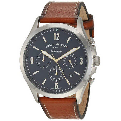 Fossil Forrester Reloj cronógrafo de cuarzo con esfera azul para hombre FS5607