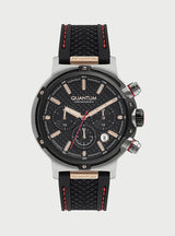 Quantum Black Chronograph Silicone Strap Men's Watch  HNG956.351 - Big Daddy Watches