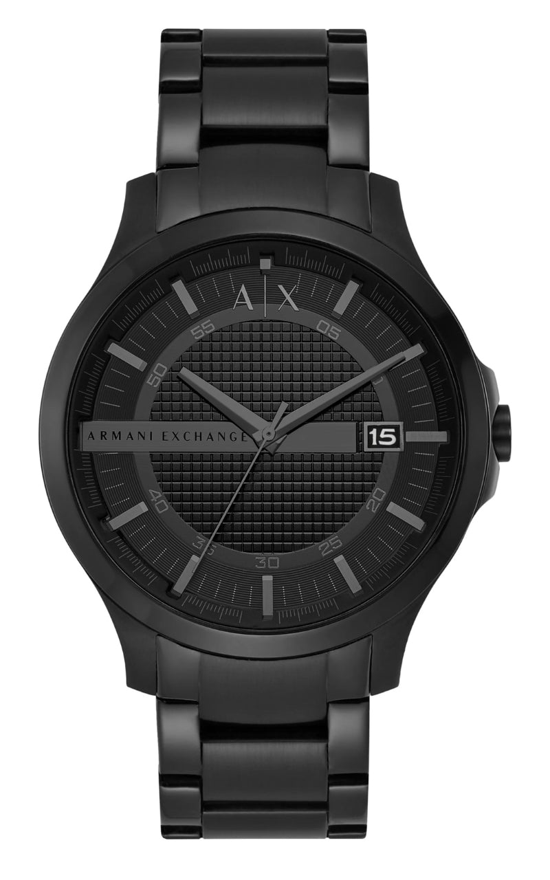 Armani Exchange Hampton AX2104 - Reloj para hombre, esfera negra, chapado en iones, color negro