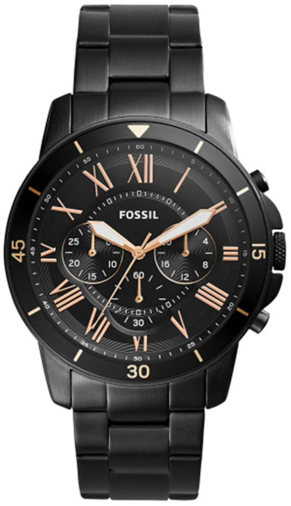 Fossil Grant Reloj de hombre de acero inoxidable negro FS5374