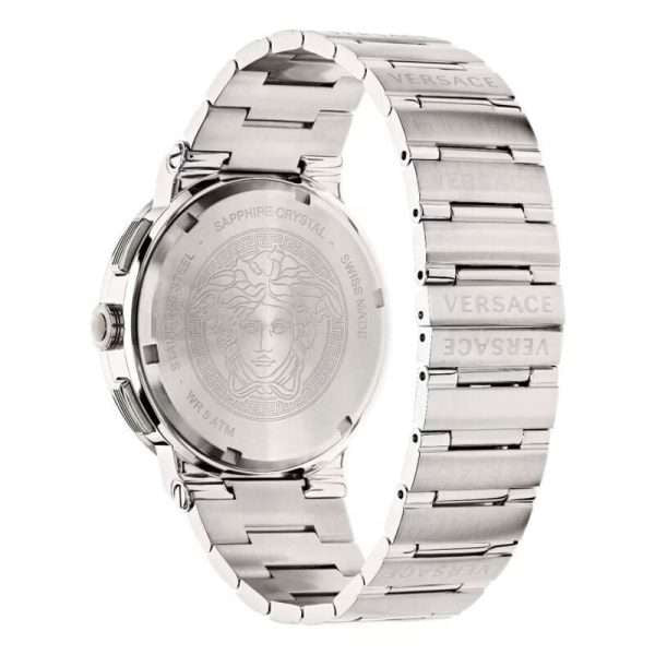 Versace Grace Chronograph Quartz Green Dial Silver Steel Strap Watch For Men - VEZ900121 VEZ900121 - Image 6