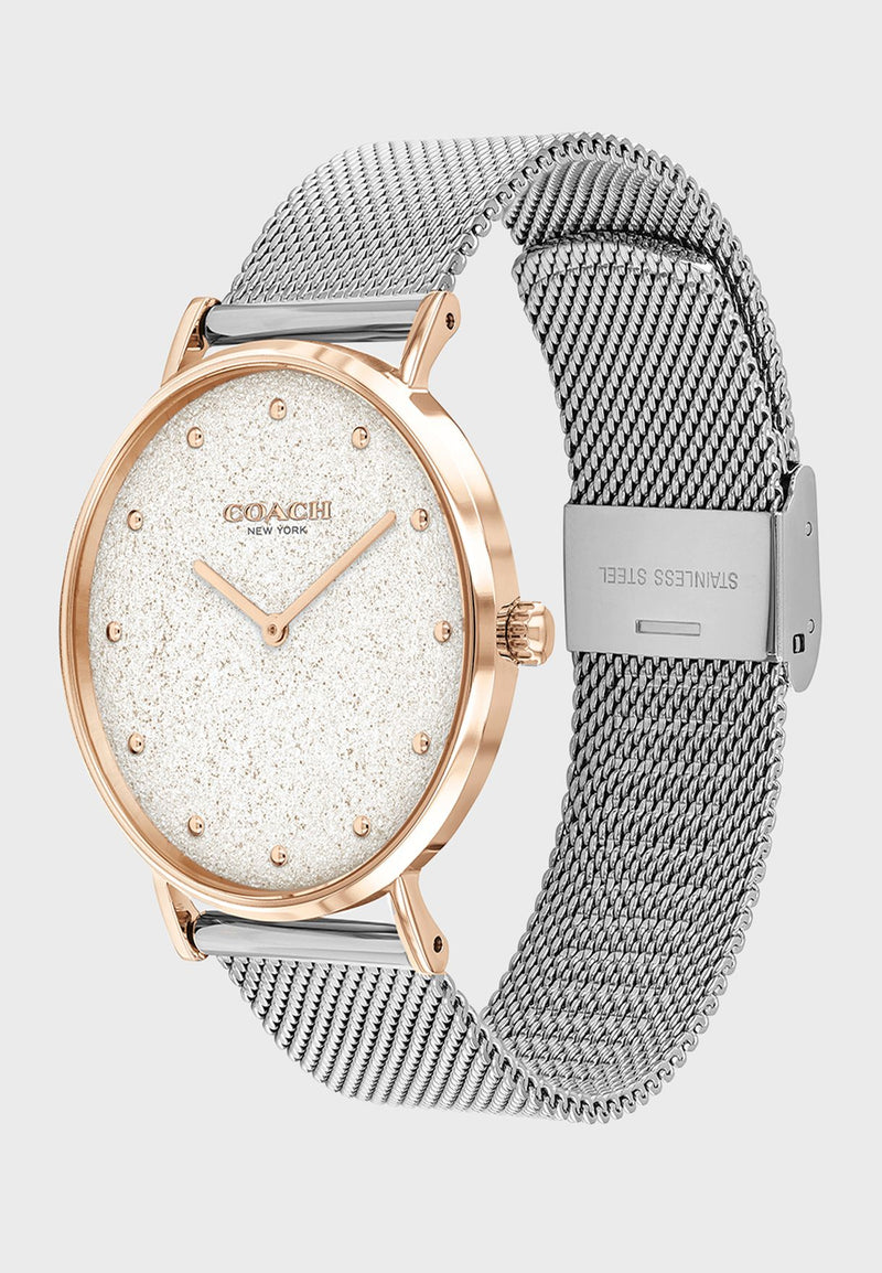 Coach Perry Reloj de cuarzo con esfera plateada para mujer 14503629