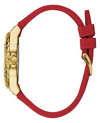 Guess Gold Tone Case Red Silicone Women's Watch GW0431L1