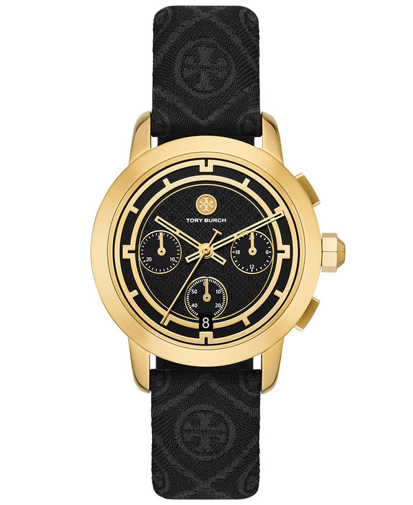 Tory Burch Chronograph T Monogram jacquard leather strap Women's Watch TBW1055 - Image 1