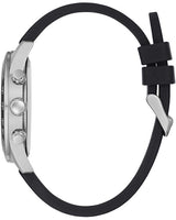 Guess Silver Tone Black Silicone Strap Men's Watch GW0332G1