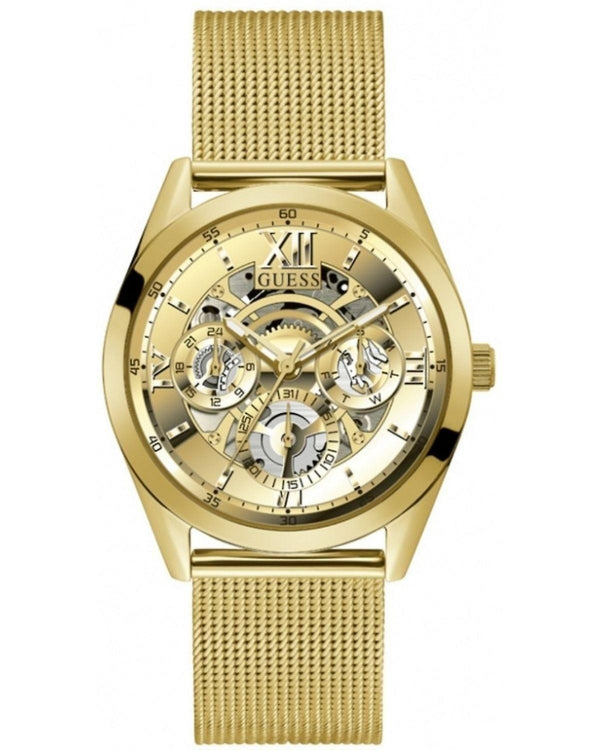 Guess Tailor Reloj para hombre con correa de malla en tono dorado GW0368G2