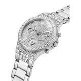 Guess GW0320L1 - Reloj para mujer con esfera plateada y esfera brillante