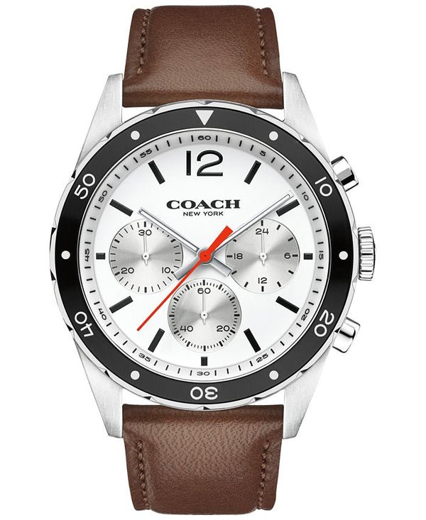 Coach Sullivan correa de cuero cronógrafo reloj para hombre 14602057