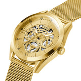 Guess Tailor Reloj para hombre con correa de malla en tono dorado GW0368G2