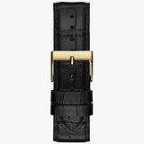 Guess Reloj para hombre de cuero negro en tono dorado GW0570G1