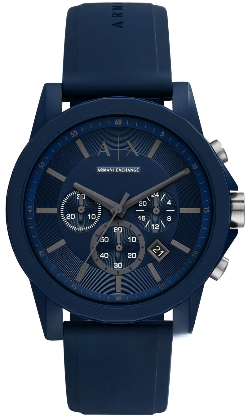 Armani Exchange Outerbanks Reloj cronógrafo de cuarzo con esfera azul para hombre AX7128