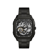 Fossil Inscription Reloj automático para hombre de acero inoxidable negro BQ2574