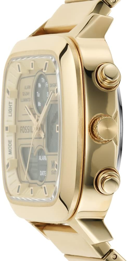 Reloj retro analógico-digital dorado para hombre FS5889