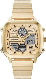 Reloj retro analógico-digital dorado para hombre FS5889