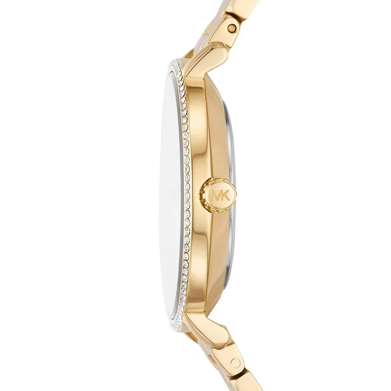 Michael Kors Quartz Mother of Pearl White Dial Gold Steel Strap Watch For Women - MK1065 mk1065 - Image 2