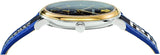 Versace V-Circle Black Dial Blue Leather Strap Watch for Men - VEBQ01419 VEBQ01419 - Image 3