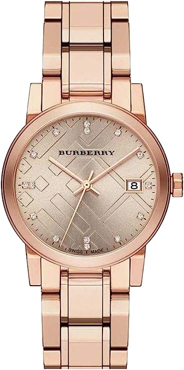 Burberry The City - Reloj de pulsera para mujer, acero inoxidable, oro rosa, BU9126