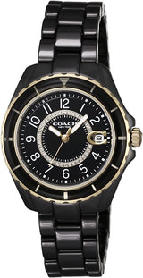 Coach Preston Reloj de cuarzo con esfera negra para mujer 14503461