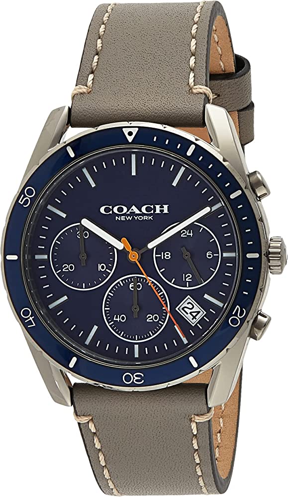 Coach Thompson Reloj cronógrafo de cuarzo con esfera azul para hombre 14602409