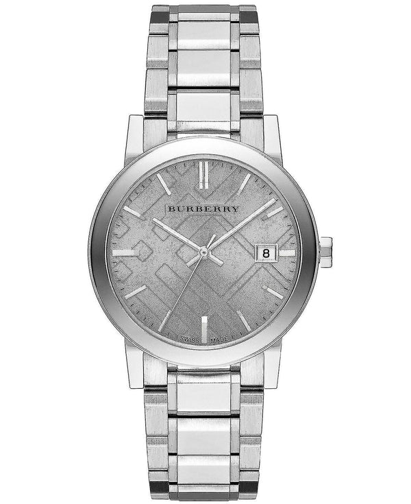 Reloj unisex de acero inoxidable con esfera gris Burberry BU9035