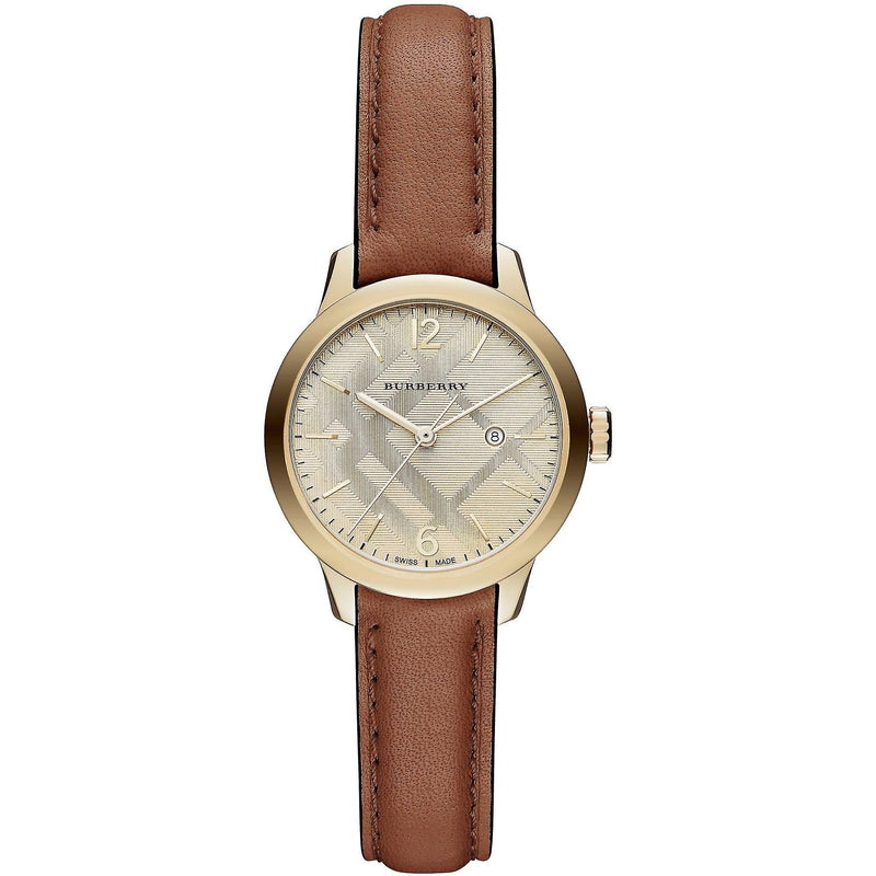 Burberry BU10101 Reloj de pulsera para mujer con correa de piel marr Watches of America