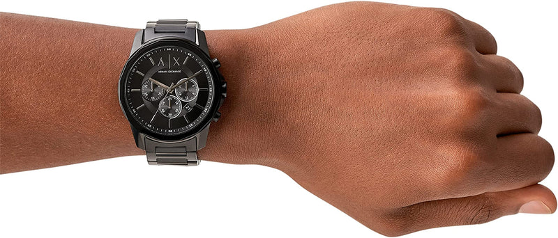 Armani Exchange Banks Reloj cronógrafo de cuarzo con esfera negra para hombre AX1722