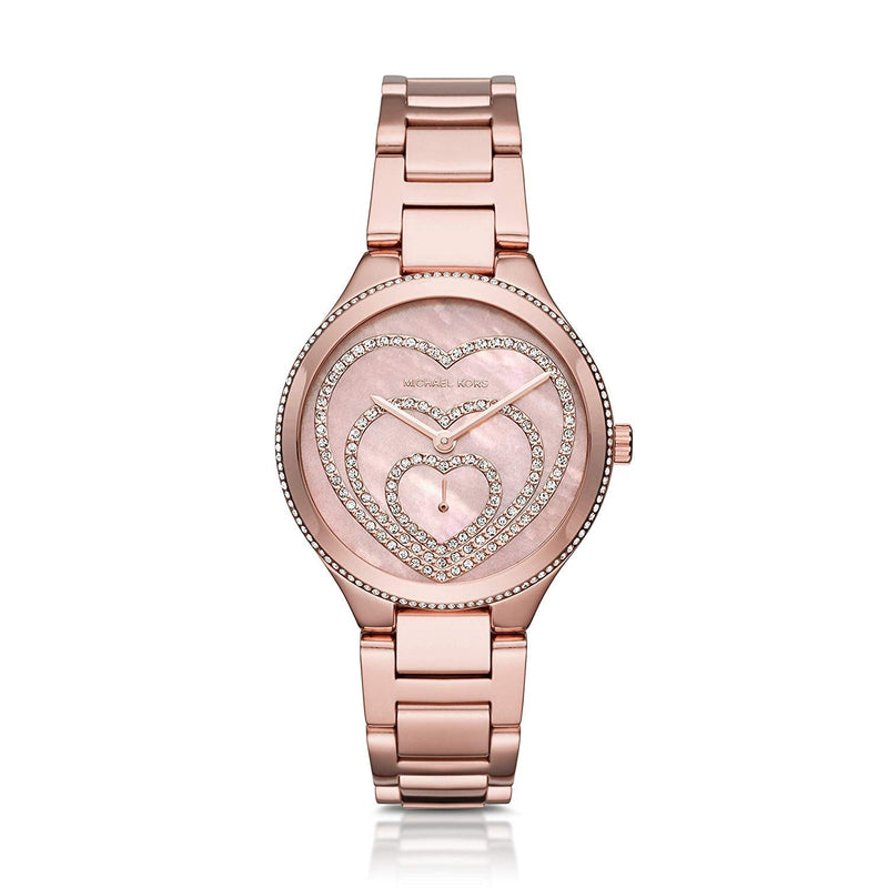 Michael Kors Lainey Pavé Heart Rose Gold Ladies Watch MK3605 - Big Daddy Watches