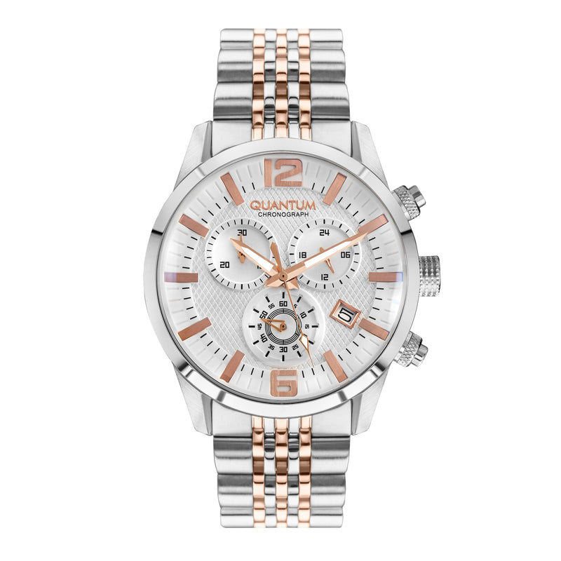 Quantum Men's Rose Gold Chronograph Metal Strap Watch – ADG1016.530