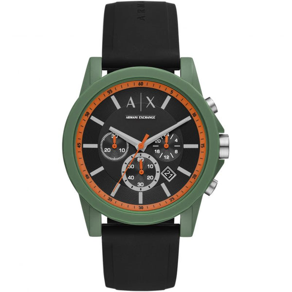 Armani Exchange Outerbanks Reloj cronógrafo de cuarzo con esfera negra para hombre AX1348