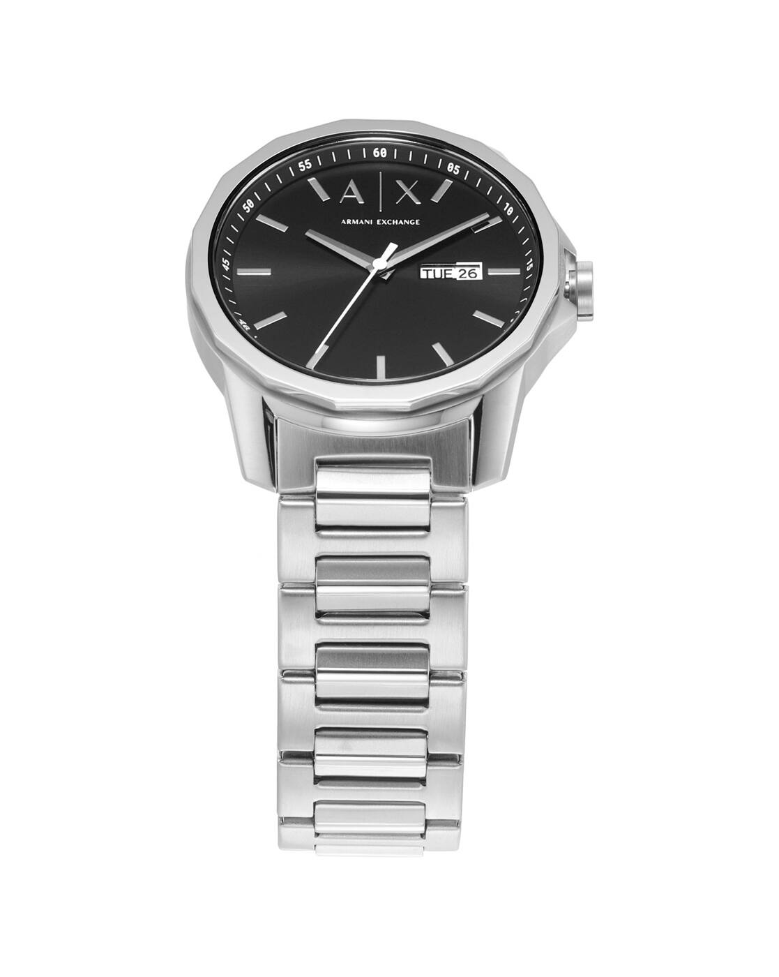 Armani Exchange Banks Day-Date Black Dial Watch - AX1733