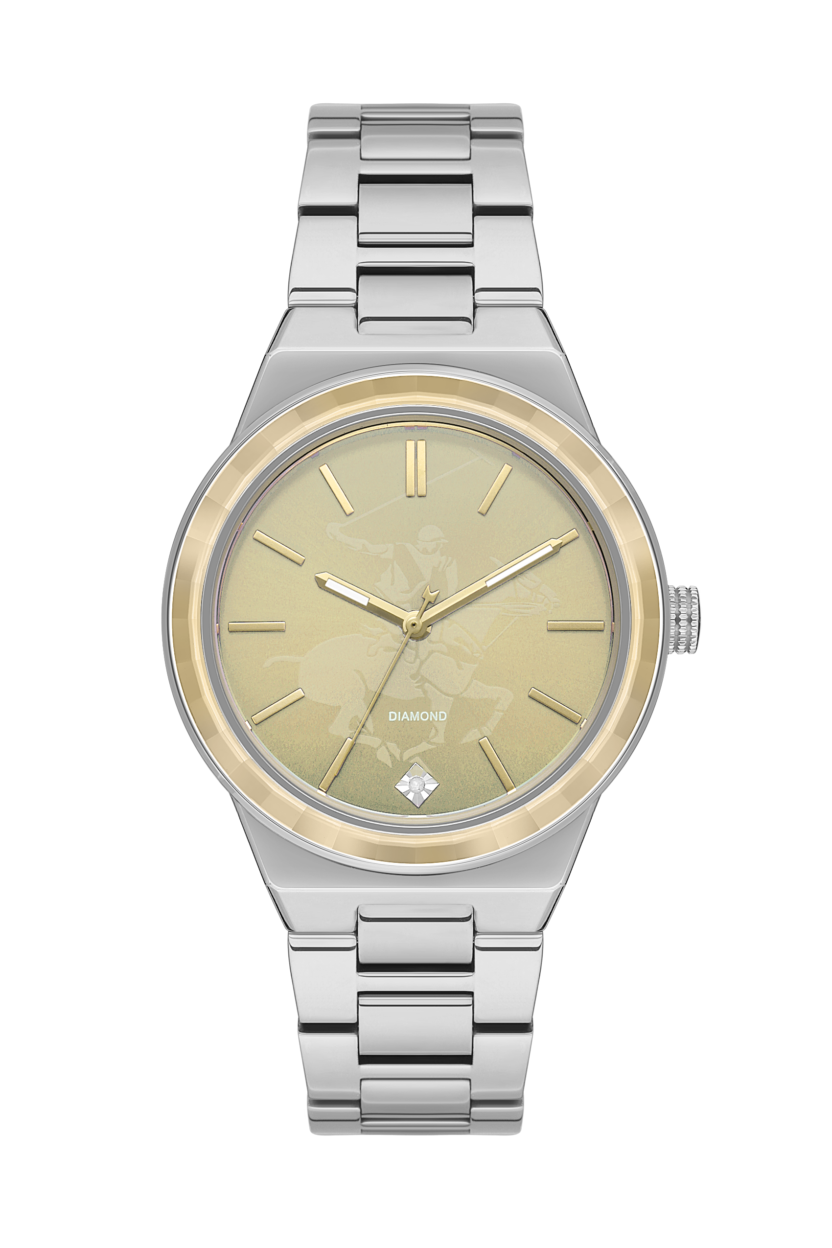 ساعة نسائية من الفولاذ المقاوم للصدأ مرصعة بالألماس من بيفرلي هيلز بولو كلوب – BP3584X.110
