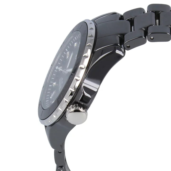 Fossil FB-01 Quartz Crystal Black Dial Ceramic Band Ladies Watch CE1108